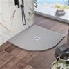 Parama Piatto doccia semicircolare 80x80cm in marmoresina grigio effetto pietra | Kos