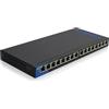 Linksys LGS116P-EU Switch di rete Gigabit non gestito a 16 porte, 1.000 Mbps, 8 porte PoE+, per aziende, uffici domestici, sorveglianza IP, sdoppiatore Ethernet per desktop