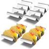 onlyfire Set di Porta Tacos da 4 Pezzi, Supporto per Taco con Maniglie in Acciai Inox per Ristorante e Casa
