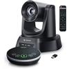 TONGVEO HDMI 20X PTZ Camera per sale conferenze con microfono Bluetooth, videocamera USB 3.0 60fps Collaborazione per l'istruzione Streaming in chiesa per team, Zoom, PC (UVC1.1)