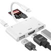 PNBLAECE Adattatore HDMI per iPhone, Lettore di Schede SD 6-in-1 per iPhone, Adattatore USB Fotocamera per iPhone Compatibile con iPhone, iPad, Supporta Tastiera MIDI, Mouse, Proiettore