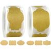 MEMOFYND 2 rotoli di 500 adesivi, etichette in carta kraft vintage per uso domestico, 6 disegni unici per cosmetici, cibo, bottiglie, cottura, decorazioni e regali.