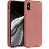 kwmobile Custodia Compatibile con Apple iPhone X Cover - Back Case per Smartphone in Silicone TPU - Protezione Gommata - blush chiaro