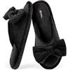 EverFoams Pantofole da donna Leggere e accoglienti Pantofole con fiocco eleganti Nero opaco,40-41 EU