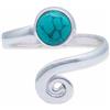 mantraroma Anello in argento 925 con pietra turchese, misura regolabile, vero argento sterling da donna, regalo