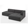 Atlantic Home Collection Leonardo - Set angolare XXL (63 x 240 cm), design scandinavo, posizionabile liberamente nella stanza, tessuto strutturato, angolo destro, antracite, larghezza x profondità x