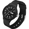 findtime Orologio da polso da donna, impermeabile, analogico, sportivo, semplice, minimalista, casual, luminoso, calendario, lancetta dei secondi, per donne e ragazze, Nero_6060