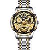 RORIOS Orologio da Uomo Luminoso Analogico al Quarzo con Cinturino in Acciaio Inox - Impermeabile