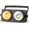 ZonQoonz COB 200W Faro Teatrale, Accecatori LED D mx Bianco Freddo/Caldo Luce di Scena Effetti Illuminazione Blinder D MX 8CH, Faretto Luci da Palco per Discoteca Matrimonio Bar Feste Pubblico
