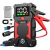FNNEMGE Avviatore Batteria Auto, 5000A 24800mAh Avviatore Emergenza per Auto (Adatto a Tutti i Veicoli a Benzina o 8,0L Diesel), con di Uscita USB, Luce LED,Schermo Grande HD.Adattatore uscita EC-5.