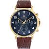 Tommy Hilfiger Orologio Analogico Multifunzione al Quarzo da Uomo con Cinturino in Pelle Marrone Chiaro - 1710380