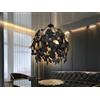 meineWunschleuchte Lampadario a sospensione a LED dimmerabile, diametro 38 cm, design a foglie, colore: nero/oro