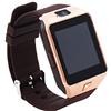 EMEBAY Orologio Intelligente Bluetooth/Smartwatch Bluetooth Smart Watch con fotocamera per smartphone Android DZ09 Marrone + Oro