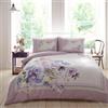 Appletree - Set copripiumino viola floreale - Letto matrimoniale (200 x 200 cm) - Set di biancheria da letto e federe lilla - Fiori dipinti a mano - Biancheria da letto di lusso (rasatello di cotone)