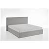 Atlantic Home Collection Letto Melody con materasso, TFK, grigio chiaro, 180 x 200 cm