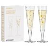 RITZENHOFF 6031007 Bicchiere da champagne 200 ml - Serie Goldnacht Set di 2 F24 - Pezzo di design con oro vero - Made in Germany