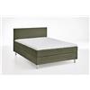 Atlantic Home Collection Letto da boxe con griglia e materasso a molle H3, in polipropilene, verde oliva, 140 x 200 cm