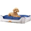 Brupà Cuccia Cane Interno Taglia Piccola, Impermeabile Sfoderabile Lavabile, Letto Tappeto Divano Cuscino da Interno Esterno, Resistente ai Graffi (S/M (68x50x18 cm), Blu/Grigio)