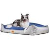 Brupà Cuccia Cane Interno Taglia Grande, Impermeabile Sfoderabile Lavabile, Letto Tappeto Divano Cuscino, Resistente ai Graffi (L (91x68x20 cm), Blu/Grigio)