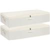 YheenLf 2 Pezzi Scatole Sottoletto, 80×40×15cm Contenitori per Armadio Salvaspazio, Organizzatore Scarpe, Contenitore Vestiti, per Trapunte, Coperte, Beige