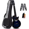 Enya Ukulele Tenore Principianti Set - Bambini Adulti 26 Pollici Blu Tutto Mogano Solido Ukulele Acustico con Taimane Moon Firma per Viaggi Scolastici Campeggio Concerti Regali di Natale