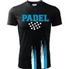 Zena Padel T-Shirt Padel, Maglia Padel Tecnica, Tessuto Elasticizzato Traspirante Dry Fit, Padel Uomo e Donna, Rainbow 02 (M, Nero/Giallo)