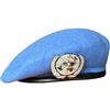 WOUND Coppola Uomo Berretto Blu delle Nazioni Unite Cappello della Forza di Mantenimento della Pace delle Nazioni Unite con Coccarda Distintivo delle Nazioni Unite, Blu, 60-61 Cm