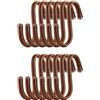 Brute Strength - Ganci a forma di S avvolti in pelle pieno fiore - 12 pezzi - Cognac - 10 cm di acciaio inossidabile Ganci da appendere per cucina, officina, bagno