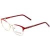 CAROLINE B.K. Montatura per occhiali non graduati con lenti trasparenti senza prescrizione medica. Lente di medie dimensioni (49-54 mm), Rosso/Oro/Nero, M