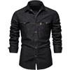 Btmpmcs Uomo Camicia a Denim Camicie Regolare Classiche a Maniche Lunghe Casual Cotone Camicie Classiche da Cerimonia Business con Tasca