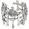 Helen de Lete - Anello regolabile in argento Sterling 925 con croce di Gesù