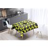 Bonamaison, Antimuffa, Antimacchia, Asciugatura rapida, Impermeabile, Lavabile in lavatrice, 100% Poliestere, Tovaglia Moderno, Giallo neon, fumi, 140 x 140 Cm - Progettato e Prodotto in Turchia