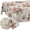 ANRO Tovaglia in tessuto, lavabile, in cotone, poliestere, rosa, rotonda, 140 cm, per interni ed esterni