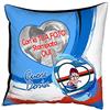 quickgadget Idea Arredo Casa Cuscino Sport Personalizzato con Foto per Tifoso Cuore Blu Biaco Rosso Nero Doriano Sampdoria