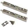 Zerniple Chiavistello per porta scorrevole in acciaio inox da 15,2 cm, colore argento, con viti per camera da letto, armadio