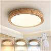 Baerolc LED Plafoniera Legno 50CM Dimmerabile con Telecomando 36W 3000K-6000K Rotonda da Soffitto per Camera da Letto/Ufficio/Cucina/Corridoio/Balcone