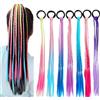 Ahaimy 7 Pezzi Capelli Treccine Colorate, Extension Capelli per Bambine, Colorato Capelli Trecce, Ciocche Di Capelli per Bambini, Per Ragazze, Donne, Feste, Compleanni (Multicolore)