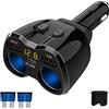 Qidoe 150W Sdoppiatore accendisigari 2 prese, PD 20W USB C Caricabatteria da auto 12V/24V CC Presa di alimentazione multipla con interruttore voltmetro Porta USB QC 3.0 per telefono cellulare, GPS, dash cam