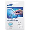 Samsung Memorie Samsung MB-MS08D/EU Scheda Micro SD HC Standard, Classe 6, 8GB, Bianco/Azzurro