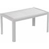 ARETA - Tavolo da giardino Rettangolare Urano Bianco Linea Rattan - h72x140x80 cm