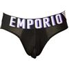 Emporio Armani Slip Uomo Mutanda Elastico a Vista Cotone Elasticizzato Underwear Articolo 110814 4R516 Brief, 00020 Nero - Black, L