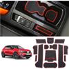 Coleya Tappetini Antiscivolo Compatibile con VW T-ROC 2017-2022 2023, Tappetini in Gomma per Console Centrale, Portabicchieri, Cuciture Porta, Braccioli, T ROC Accessori Tappetino per Auto (Rosso)