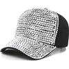 MESU Cappello da baseball Bling per le donne cappello da sole coda di cavallo cappello regolabile, B - Argento Rosa, Taglia unica