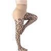 LEELA LAB Collant Donna Curvy Taglie Forti Collant 30 Denari con Fantasia Leopardata, Calze velate donna, Collant donna fantasia invernali, per ogni occasione - Made in Italy (Nude, 9)