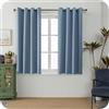 GIRASOLE HOME Coppia Tende Barbados Termiche 100% Oscuranti 2 Pannelli da 140x150cm con Occhielli, Denim