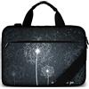 Sidorenko - Borsa per notebook, con tracolla + maniglia, incl. scomparto aggiuntivo per mouse e caricabatteria nella parte anteriore grigio Flower A114 15,6''