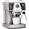 Klarstein Macchinetta Caffe Espresso 1.8 L, Macchina da Caffè Cialde Per Caffè Macinato e Cappuccino, In Acciao Inox, Cuscinetti Antiscivolo, con Montalatte