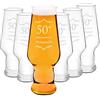 Maverton set Bicchieri per la Birra x6 - particolari - in vetro con personalizzazione - capienza 400 ml - H20 cm x Ø7,8 cm - Perfetti per ogni uomo amante della buona Birra - compleanno