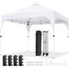 Yaheetech Gazebo da Giardino 3 x 3 M Impermeabile Pieghevole Tendone in Ferro e Tela Oxford con Paletti/Corde per Spiaggia/Uso Commerciale/Patio/Campagna/Veranda Bianco