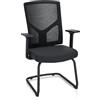 HJH Office 751003 sedia visitatore con braccioli BRETON V B sedia da conferenza cantilever in tessuto/rete nera, ergonomica
